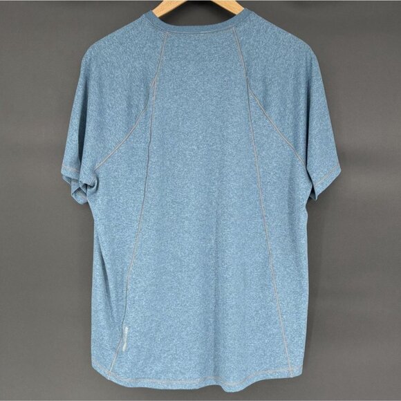 L.L. Bean Men's Quick-Dry Trail Tee Short Sleeve L Blue Camping Hiking Outdoor - Picture 2 of 7